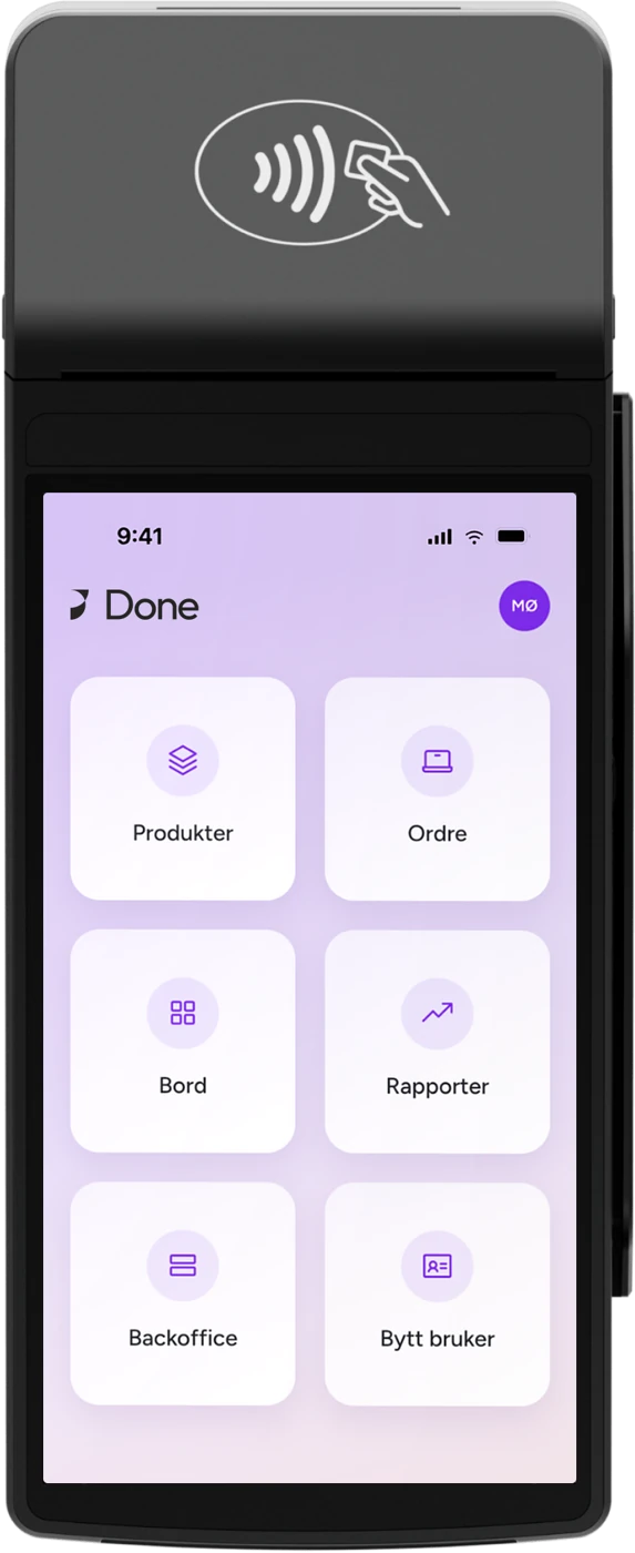 Done Go — kassen sett forfra